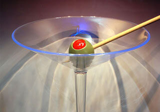 32 inch Diameter Martini Glass and Olive